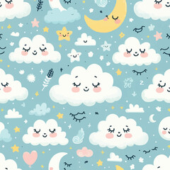 seamless pattern with clouds