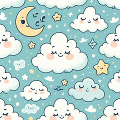 seamless pattern with clouds