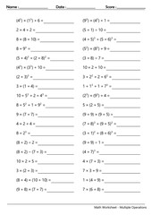 Math Worksheet - Multiple Operations_Course_003
