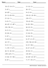 Math Worksheet - Multiple Operations_Course_001