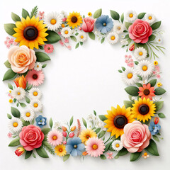 Fototapeta premium a frame with flowers.