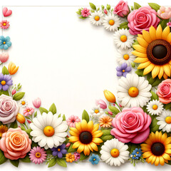 Obraz premium a frame with flowers.