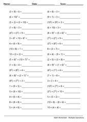 Math Worksheet - Multiple Operations_Course_015