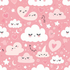 seamless pattern with clouds