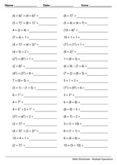Math Worksheet - Multiple Operations_Course_018