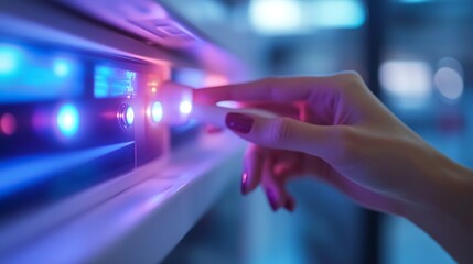 person using electricity for home devices and business  industrial lighting tablets fridge fan electronics by energy management for planning to saving energy and change to green energi : Generative AI