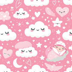 seamless pattern with clouds