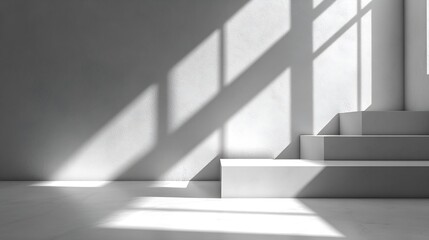 Fototapeta premium design three planes for design white corner and shadow : Generative AI