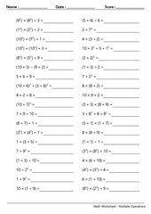 Math Worksheet - Multiple Operations_Course_045