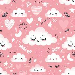 seamless pattern with clouds