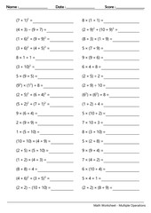 Math Worksheet - Multiple Operations_Course_063