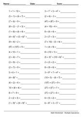 Math Worksheet - Multiple Operations_Course_066