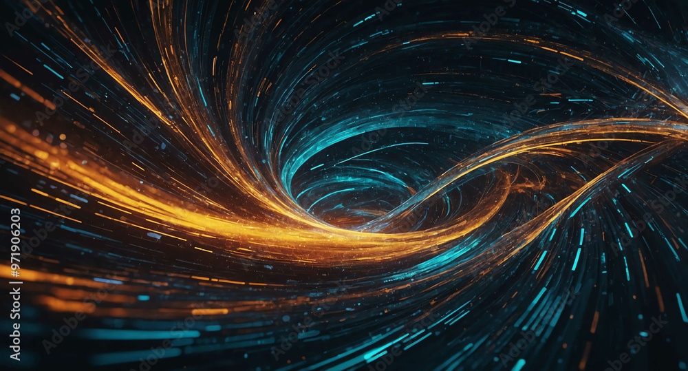 Aufkleber futuristic data stream swirl abstract background