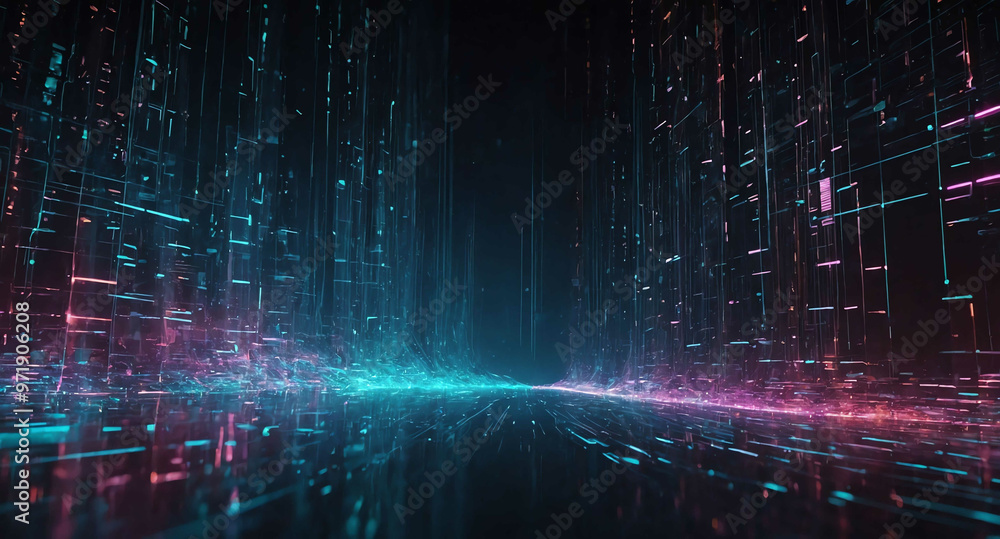Poster futuristic data flow light abstract background