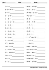 Math Worksheet - Multiple Operations_Course_087