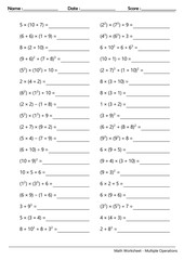 Math Worksheet - Multiple Operations_Course_093