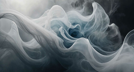 Fototapeta premium Ghostly white mist swirling shapes abstract background