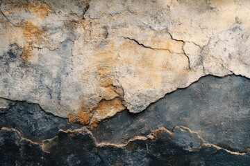 Obraz premium Close-Up of Weathered Cracked Concrete Wall