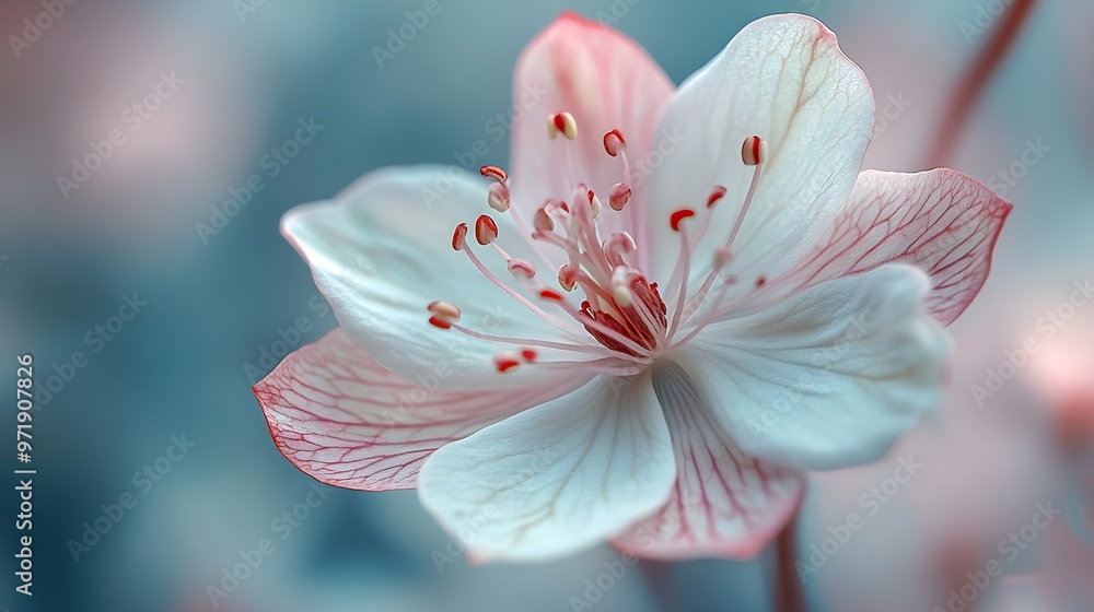 Poster Closeup of a flower with high quality of detail : Generative AI