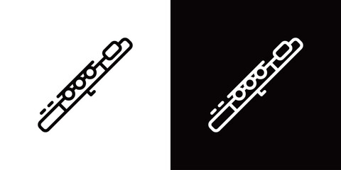 フルートのシンプルなラインアイコン © WAWAWA