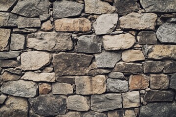 Obraz premium Rough Stone Wall with Irregularly Shaped Stones
