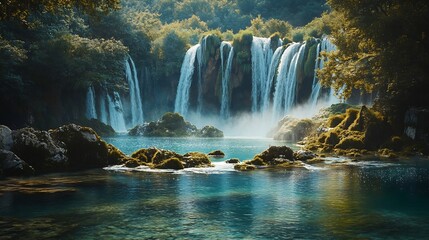 Natural waterfalls on the river Kravica Bosnia and Herzegovina : Generative AI