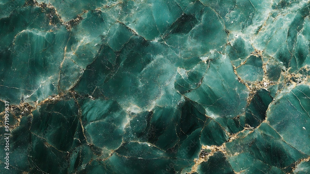 Aufkleber green emerald marble texture background with high resolution top view of natural tiles stone floor i