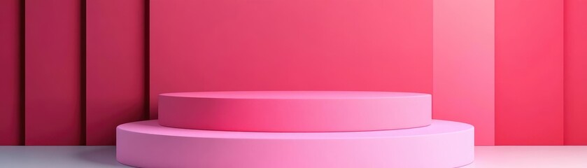 Obraz premium Gradient platform, soft light transitions, smooth minimalist style, 3D illustration