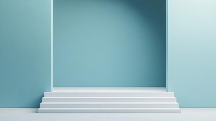 Obraz premium Symmetrical empty stage, modern design, minimalist aesthetic, 3D illustration