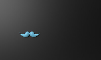 Moustache blue gradient color black dark background copy space male man person people gentleman...