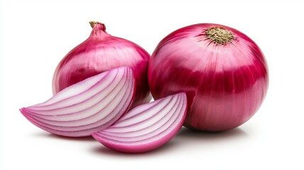 red onion isolated on white background