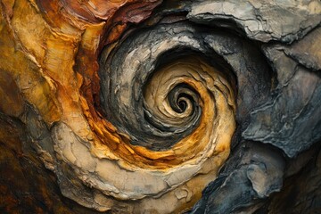 Abstract Spiral of Stone and Earth Tones