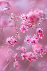 Fototapeta premium beautiful flower background of pink gypsophila flowers.
