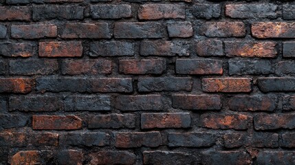 Obraz premium Soot-Stained Brick Wall with Reddish Undertones