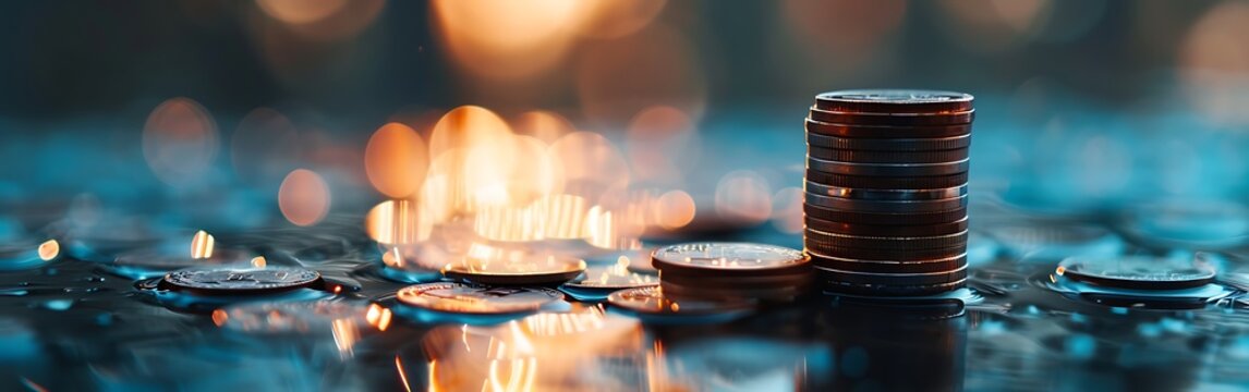 stack of coin invest save finance concept saving. - Powered by Adobe