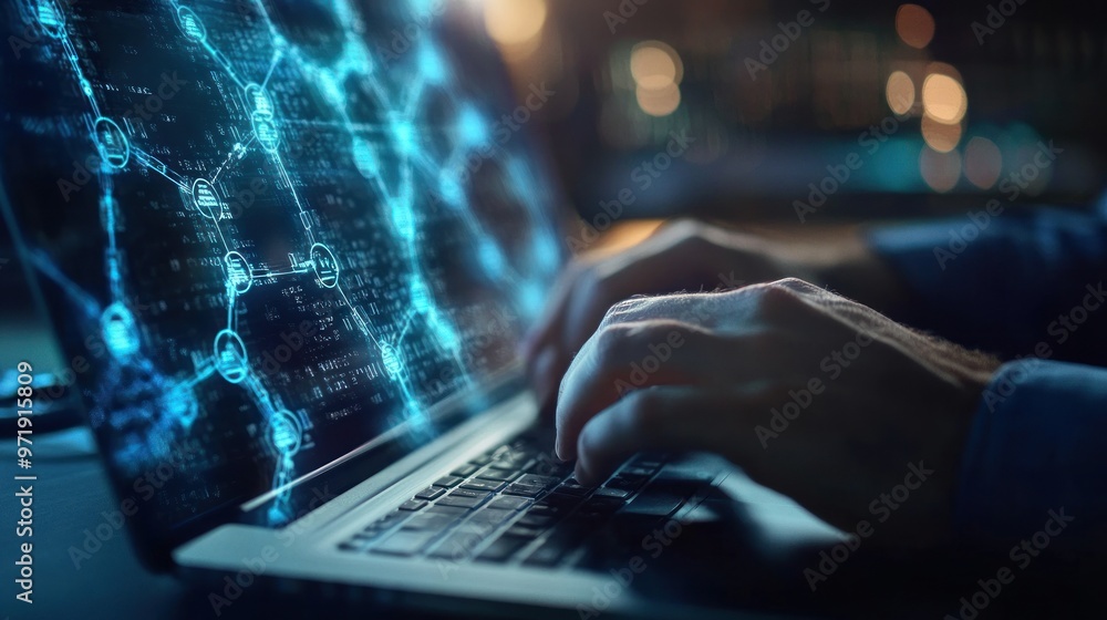 Aufkleber cyber security and network - concept of data protection