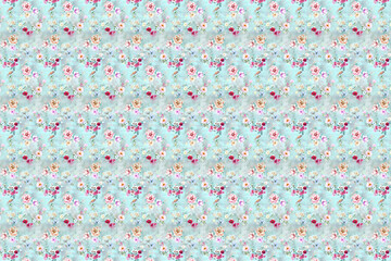 Blooming midsummer meadow seamless pattern.