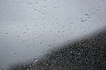 Water drops on a car window