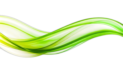 abstract green curve isolated on white or transparent png