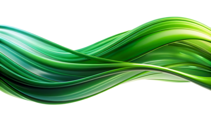 abstract green curve isolated on white or transparent png