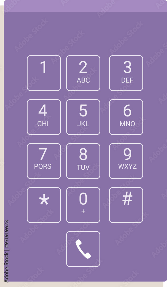 Poster modern smartphone is showing a classic number keypad for making phone calls