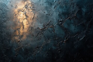 Dark Textured Wall with Golden Highlights