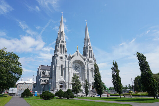 Saint Lawrence, Quebec - Canada: August 11, 2023 - Basilica of Sainte Anne de Beaupr&eacute;
