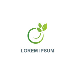 Green leaf round organic logo
