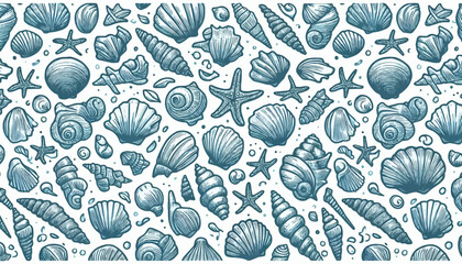 seamless pattern with shells