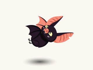 Vector happy Halloween day cute bat character. Cute collection of bats with different poses. Vector illustration