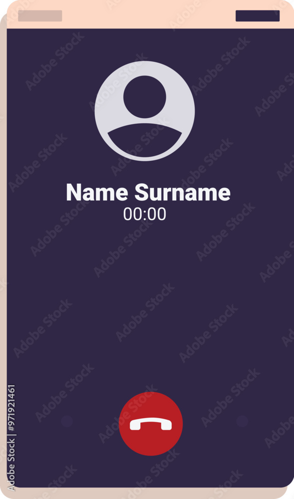 Poster smartphone is showing an incoming call from an unknown number on the screen