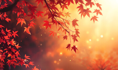 red autumn leaves