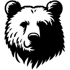 Bear portrait silhouette