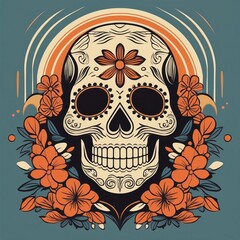 day of the dead retro vintage minimalist background